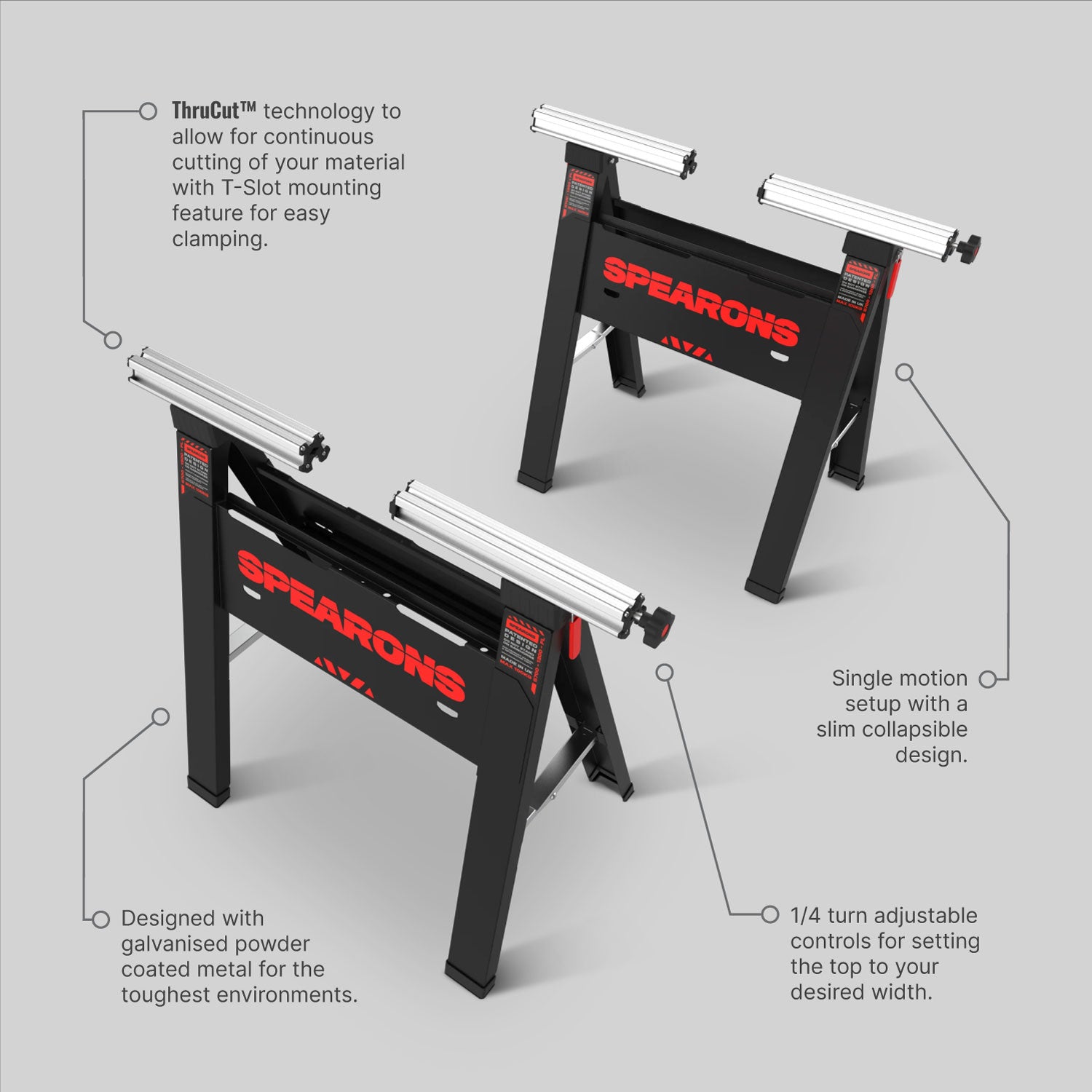 ThruCut™ S700-1200-FL Sawhorse Pair